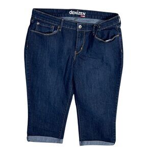 Denizen Cropped Jeans Dark Wash Size 16 Rolled Hem Women's Stretch